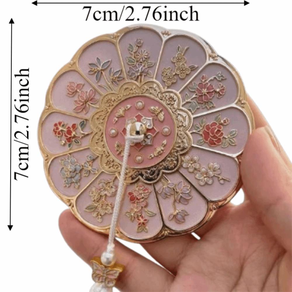 Flower Pattern Makeup Mirror With Stand Compact Flower Pattern Mirror Travel