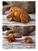Thai Carved Wooden Sounding Frog - Lucky Handicraft Gift Toad Figurine