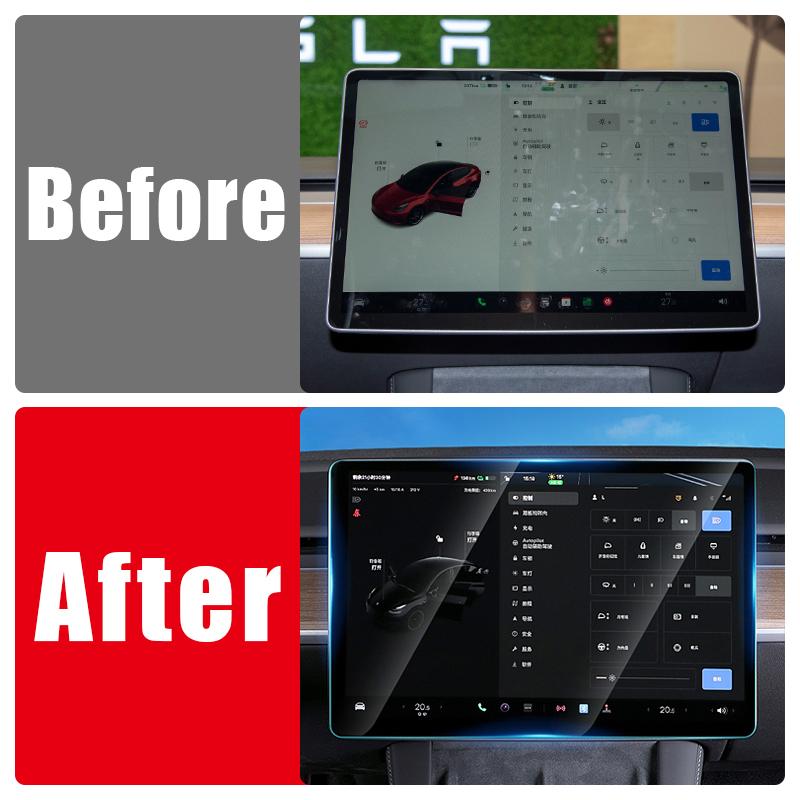Für Tesla Model 3 Y X S 2017-2021 2022 2023 2024 2025 Gehärtetes Glas Auto GPS Navigationsbildschirm Schutzfolie LCD Touch Folie Aufkleber
