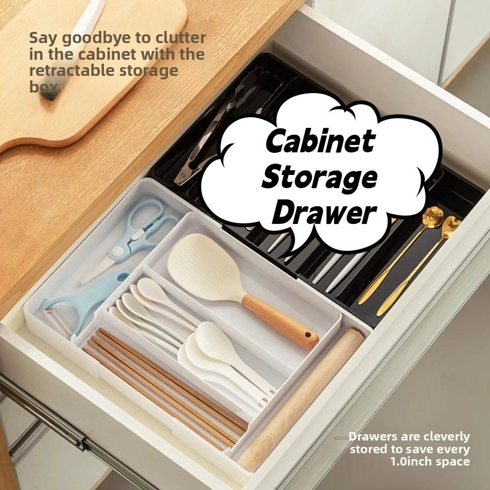 Scalable Cabinet Storage Drawer Retractable Storage Box Stationery Container PET Plastic Under Desk Hidden Drawer Home