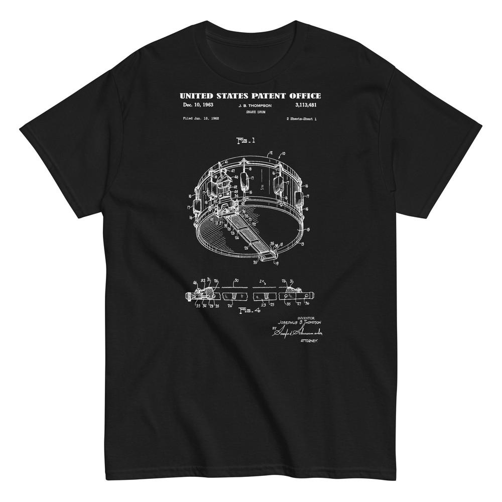 

1963 Snare Drum Patent – Vintage Drummer Blueprint Unisex Classic T-Shirt 4XL