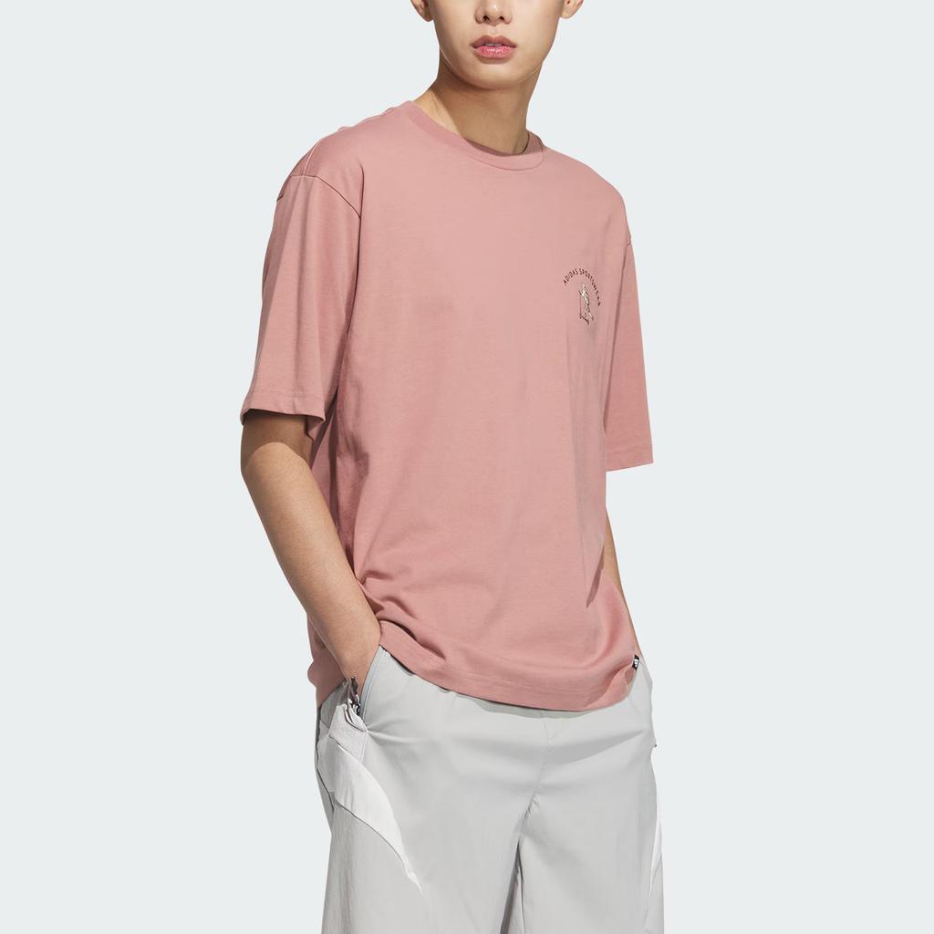 Adidas Sportswear GFX Short Sleeve Comfortable Soft Loose Knit Fashion T-Shirt Men Tops Warm-Earth-Brown JL6059