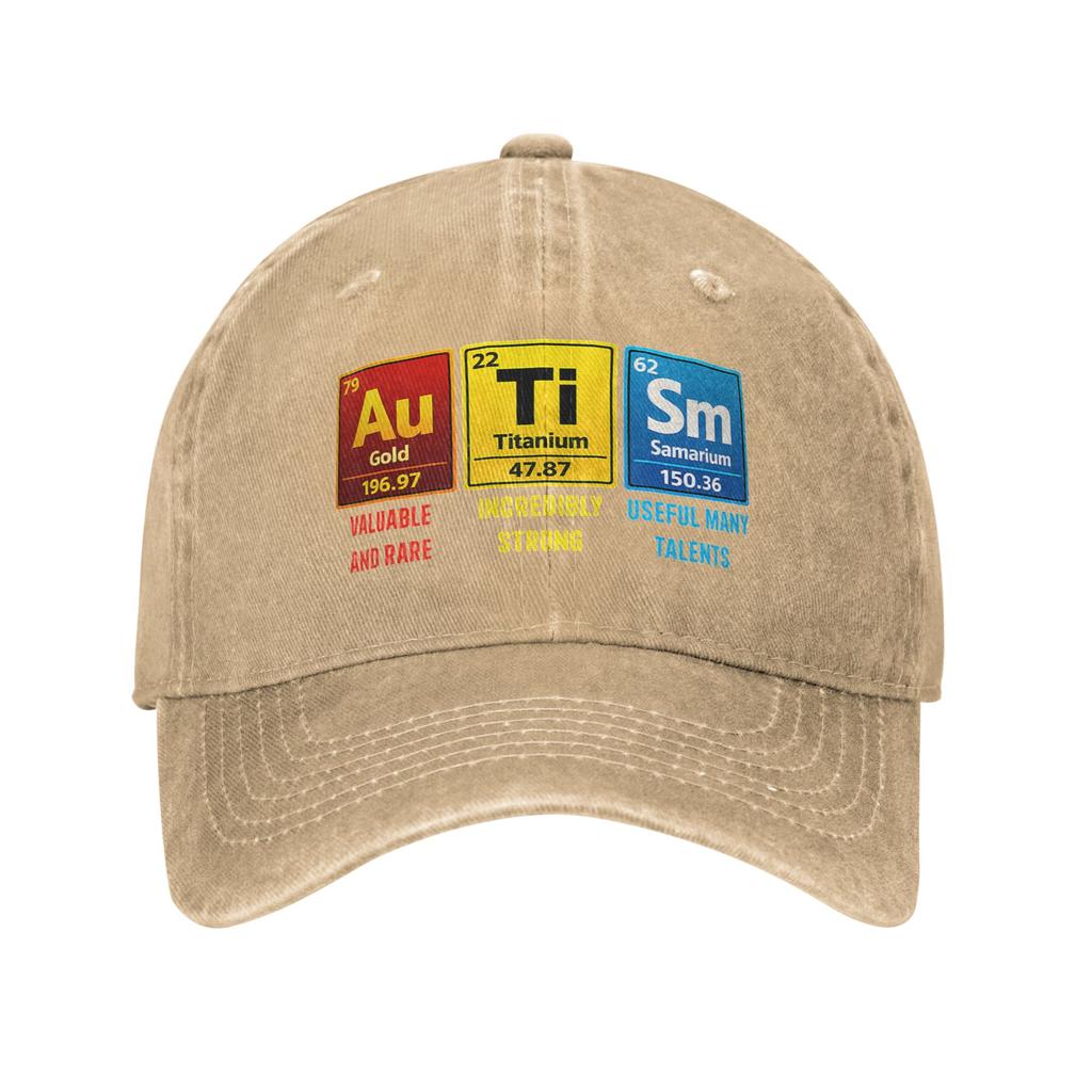 Autism EleUnisexts Periodic Table Awareness ASD Fashion Baseball Cap Hats Visor Protection Snapback Cotton tops gorras