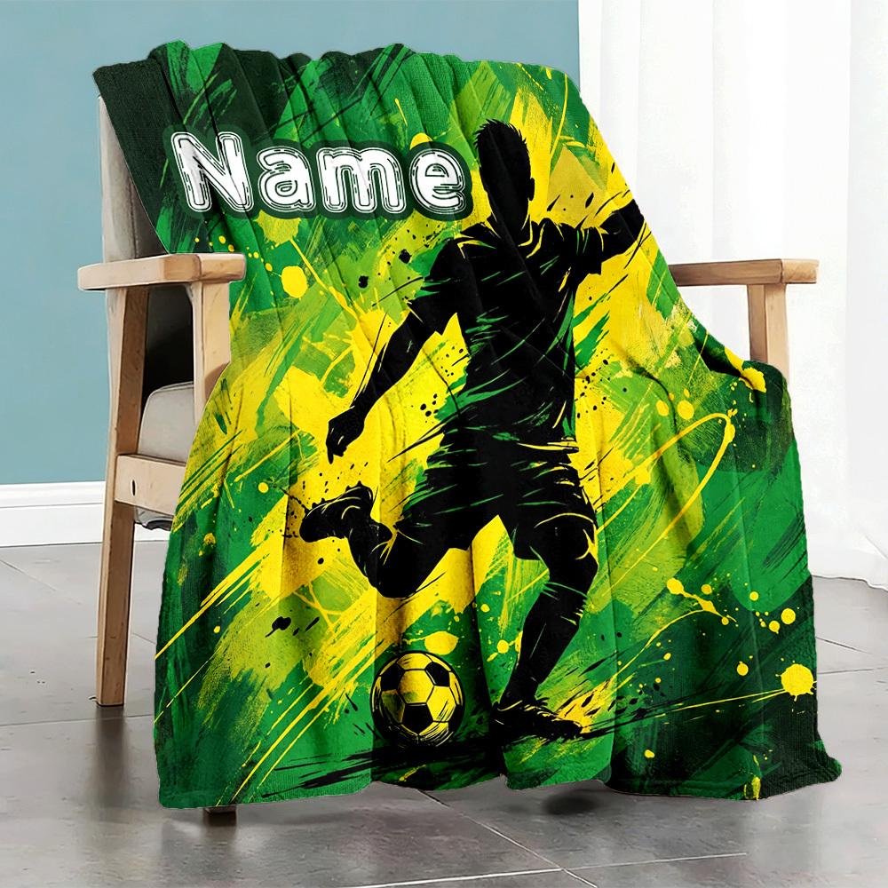 Soccer Player Home Blanket Customize Your Names Comfortable Soft Lightweight Allseason Multipurpose Blanket For Picnic Sofa Office Bed Living Room
