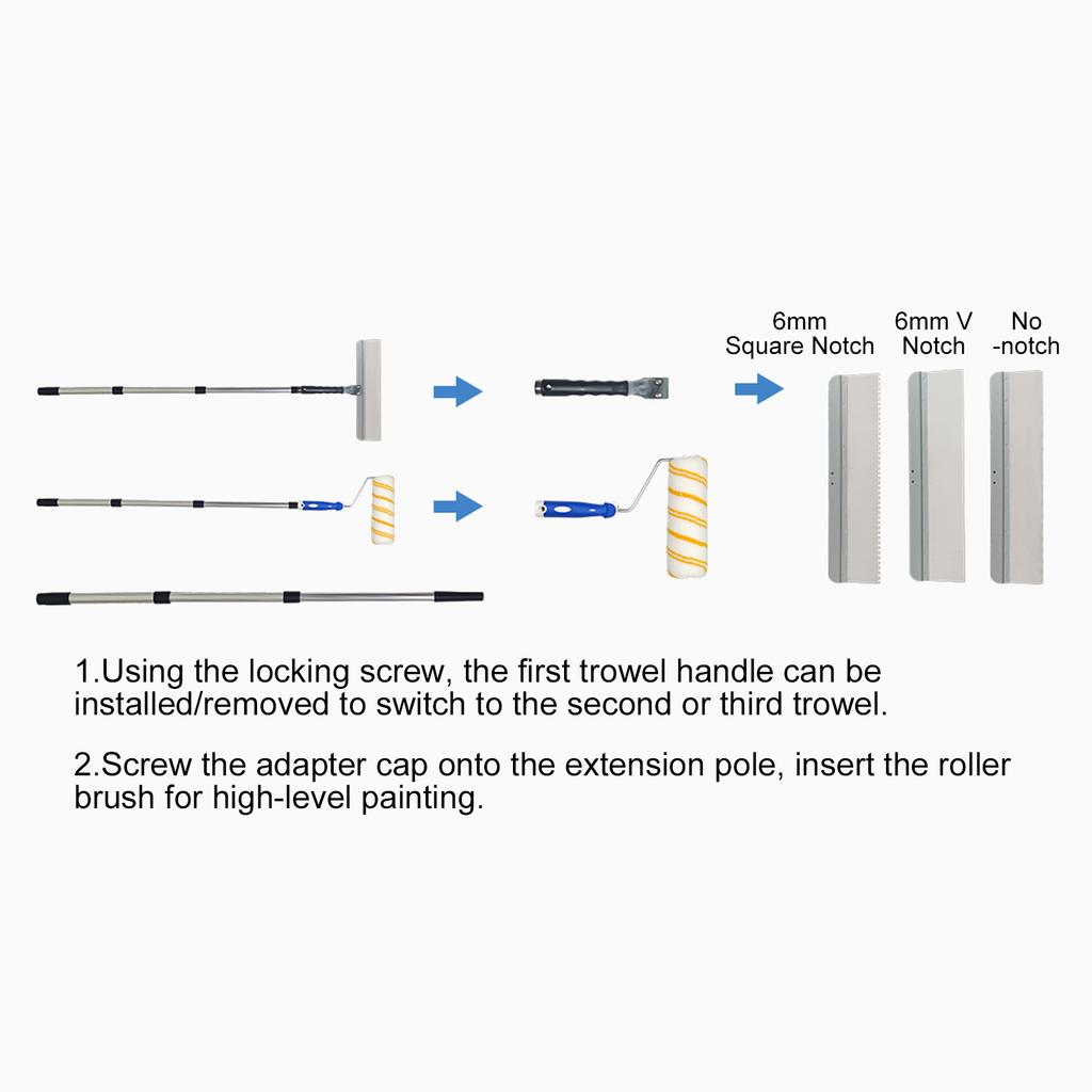 10 Piece Wall Scraper Tool Set, Multi Scraper Paint Scraping Kit with Extension Pole and Storage Bag for Drywall, Paint