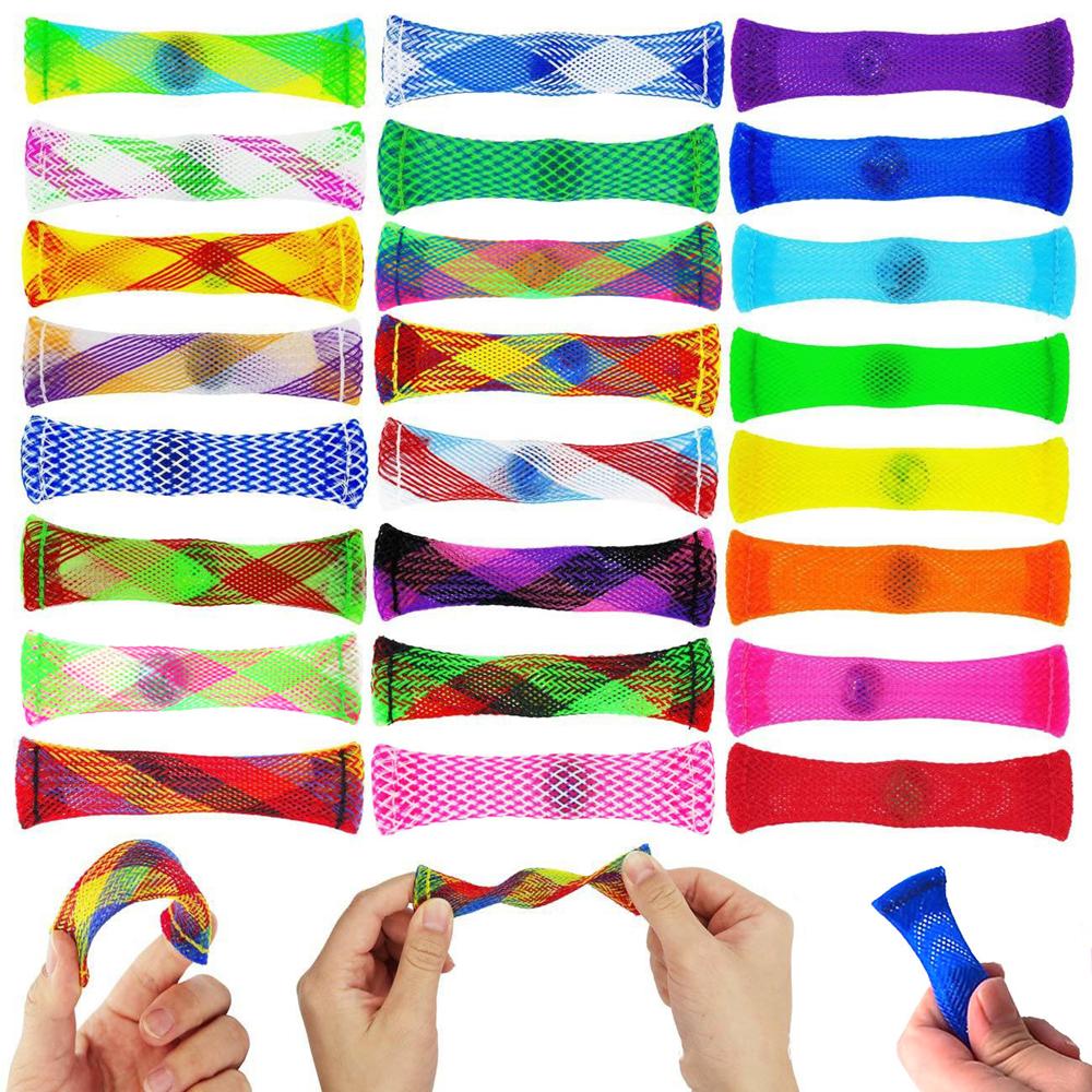 

10PCS Colorful Net Mesh Marble Fidget Toy Fun Portable Autism ADHD Sensory Finger Squeezing Stress Anxiety Relief Kids Adults