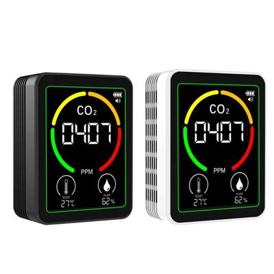 Small Air Quality Monitor CO2 TVOC Detection Rechargeable Battery Color Display Alarm System for Indoor Environment