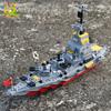 HUIQIBAO Military 910pcs 8 IN 1 Army Ocean Cruiser Warship Building Blocks Aircraft Weapon Ship Bricks City Toys for