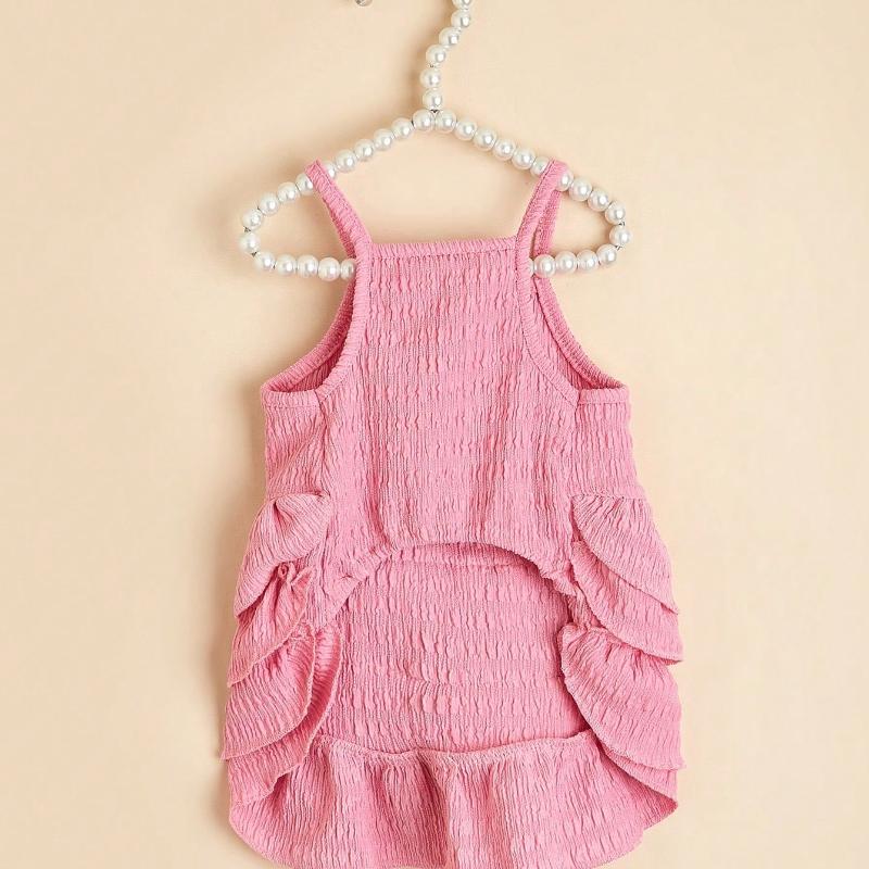 1pc Spring/Summer Pet Clothes for Small Dogs & Teddy, Cat Patterned Princess Dress with Layered Puffy Skirt and Candy Colors