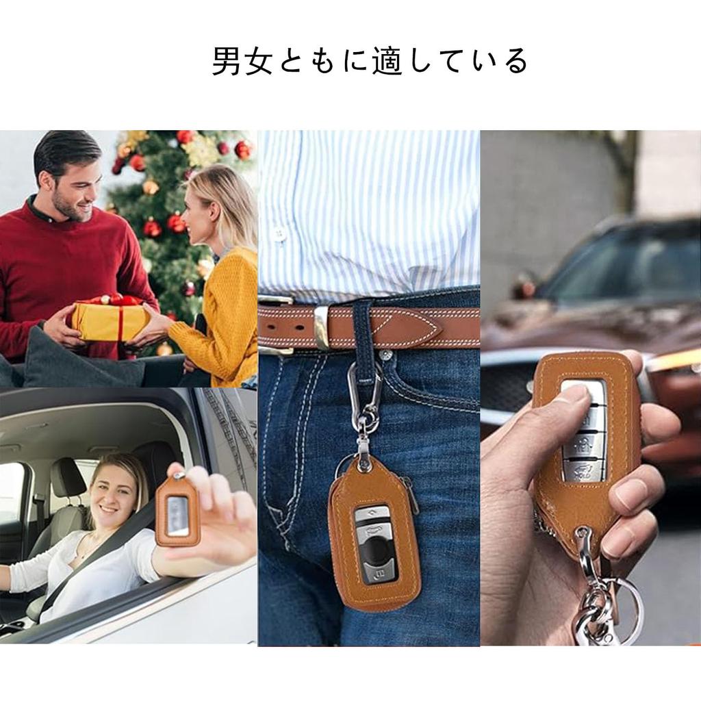 [BRIIKPP] Smart Key Case with Window, PU Leather, Unisex, Key