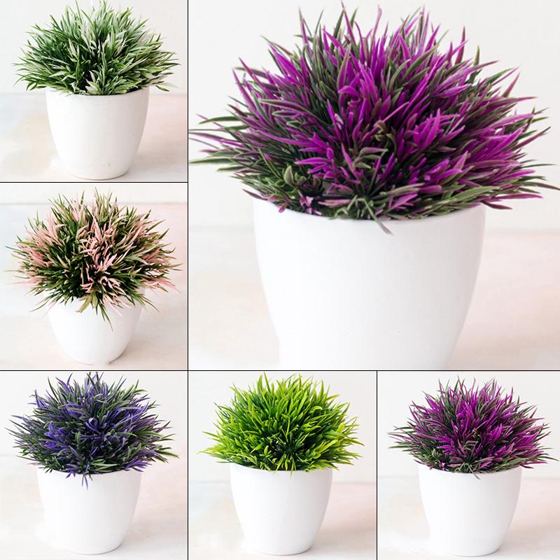 Artificial Pot Plant Bonsai Stimulation Grass Fake Leaf Home Decoration Ornament