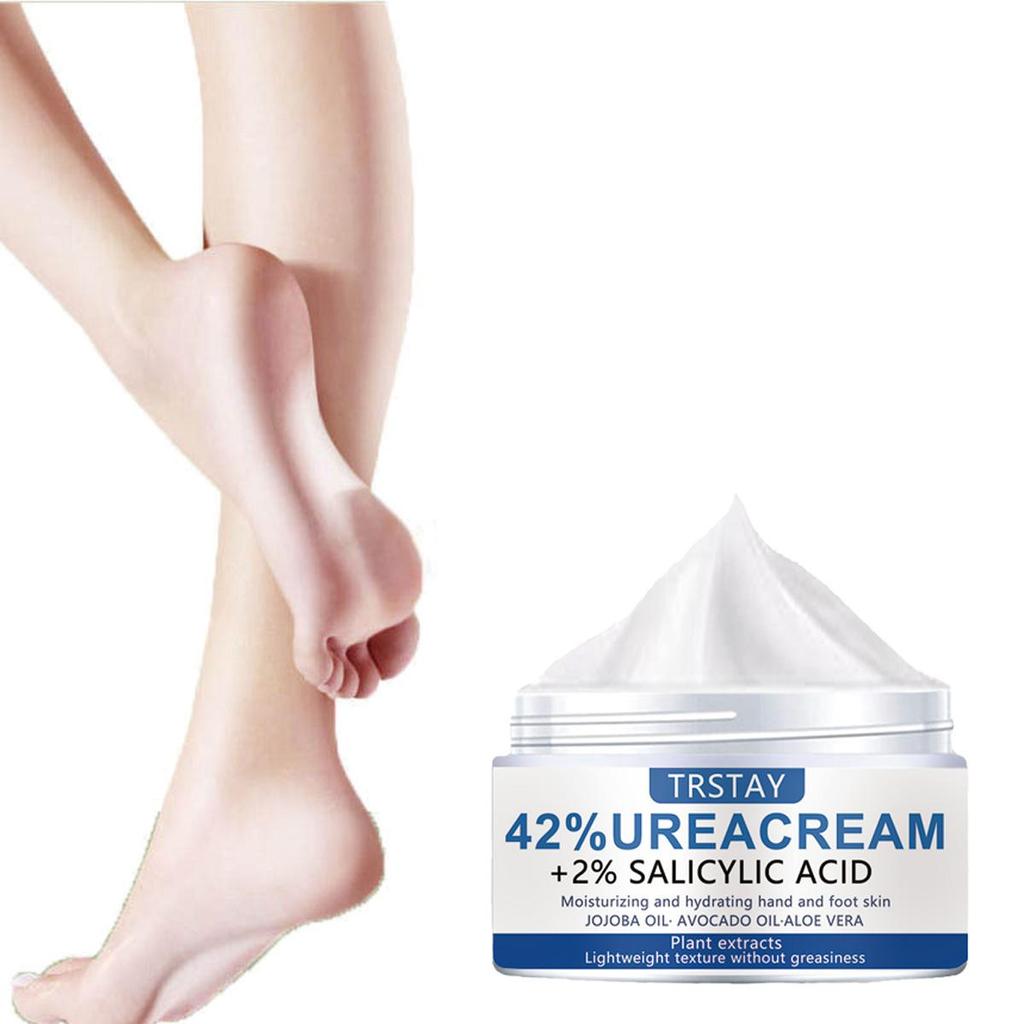 Salisylsyre urea fotfuktighetskrem lysner opp hudtonen, fukter, letter matthet og strammer opp huden