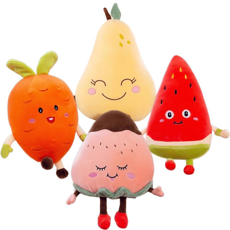 98in Cartoon Plush Toy Fruit Design Strawberry Watermelon Radish Pear Gift Kids