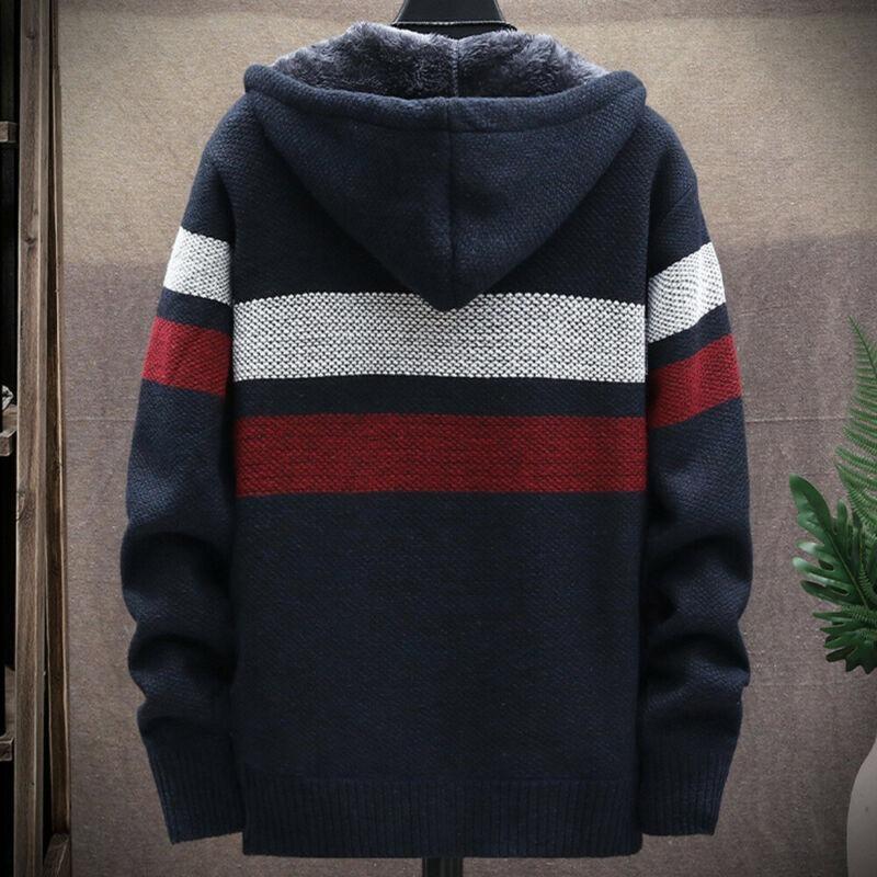 Mens Thick Warm Fleece Lined Hoodie Winter Zip Up Coat Jacket Sweatshirt Tops UK