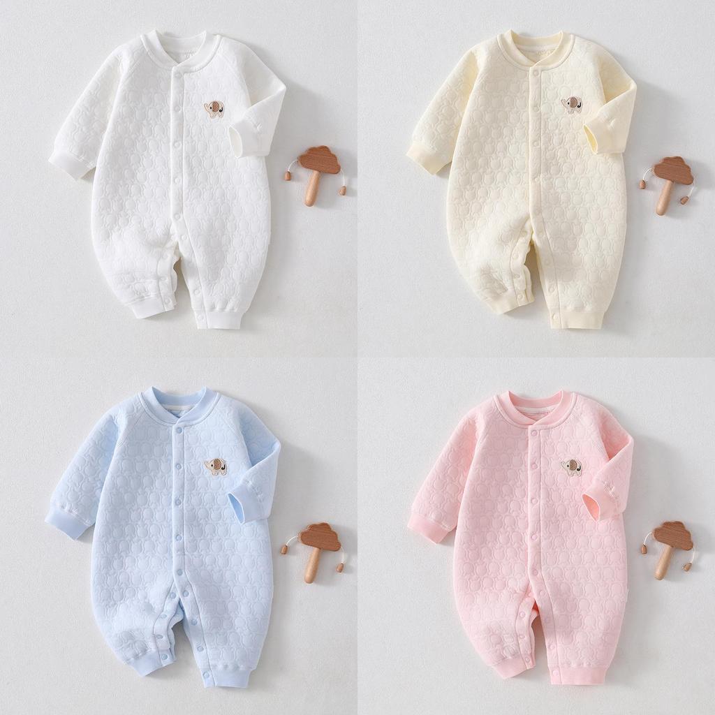Baby Winter Three Layer Snowsuit With Cotton Padding For Newborns And Infants