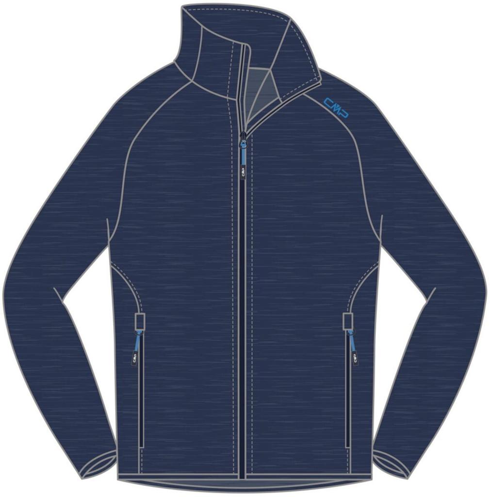 Куртка мужская CMP из меланжевого стрейчевого флиса (30E9707) мужская (30E9707) синяя mel/river