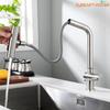 Brushed Nickel Kitchen Faucets Gray Pull Out Rotation Waterfall Stream Sprayer Head Sink Mixer Water Tap Accessorie