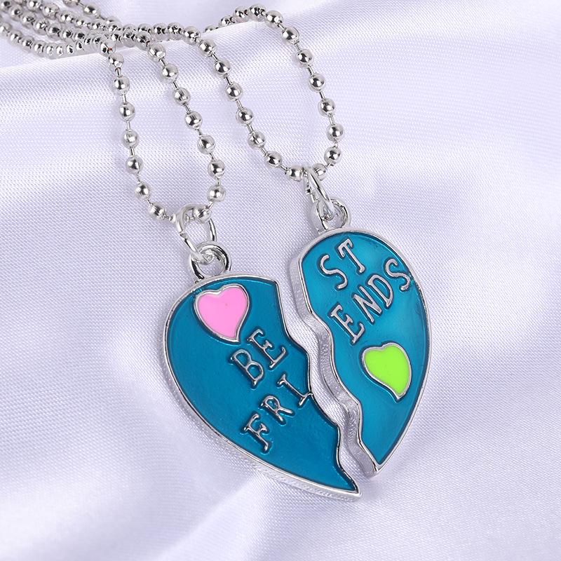 

BFF Necklace Best Friend Women Gift Friendship No Deformation Comfortable To Wear Non-toxic Exquisite Craftsmanship Necklace 2-Piece Pendant Friend