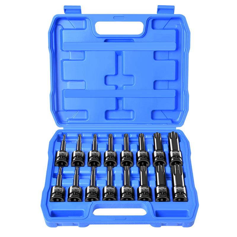 1/2" Air Impact Wrench with Integrated T30 Internal Hexalobular Bit Socket Set