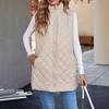 Women S Solid Color Hooded Vest With Zipper Pockets Winter Warm