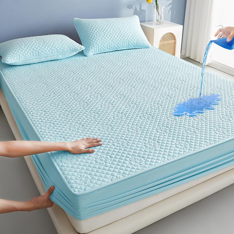 Waterproof Fitted Bed Sheet with Elastic Band Anti-slip Durable Cover Mattress Protector,for Single Double King full Queen