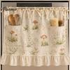Sunshade Curtains for Kitchen Oven Curtain with Pockets, Dustproof Durable Polyester Hanging Drape, Window Valance Easy Wash Decorative Shade