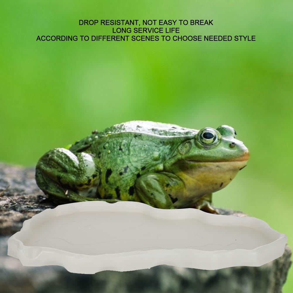NW29 Plastic Reptiles Feeder Basin Snake Frogs Drinking Feeding Dish Landscape Decorations