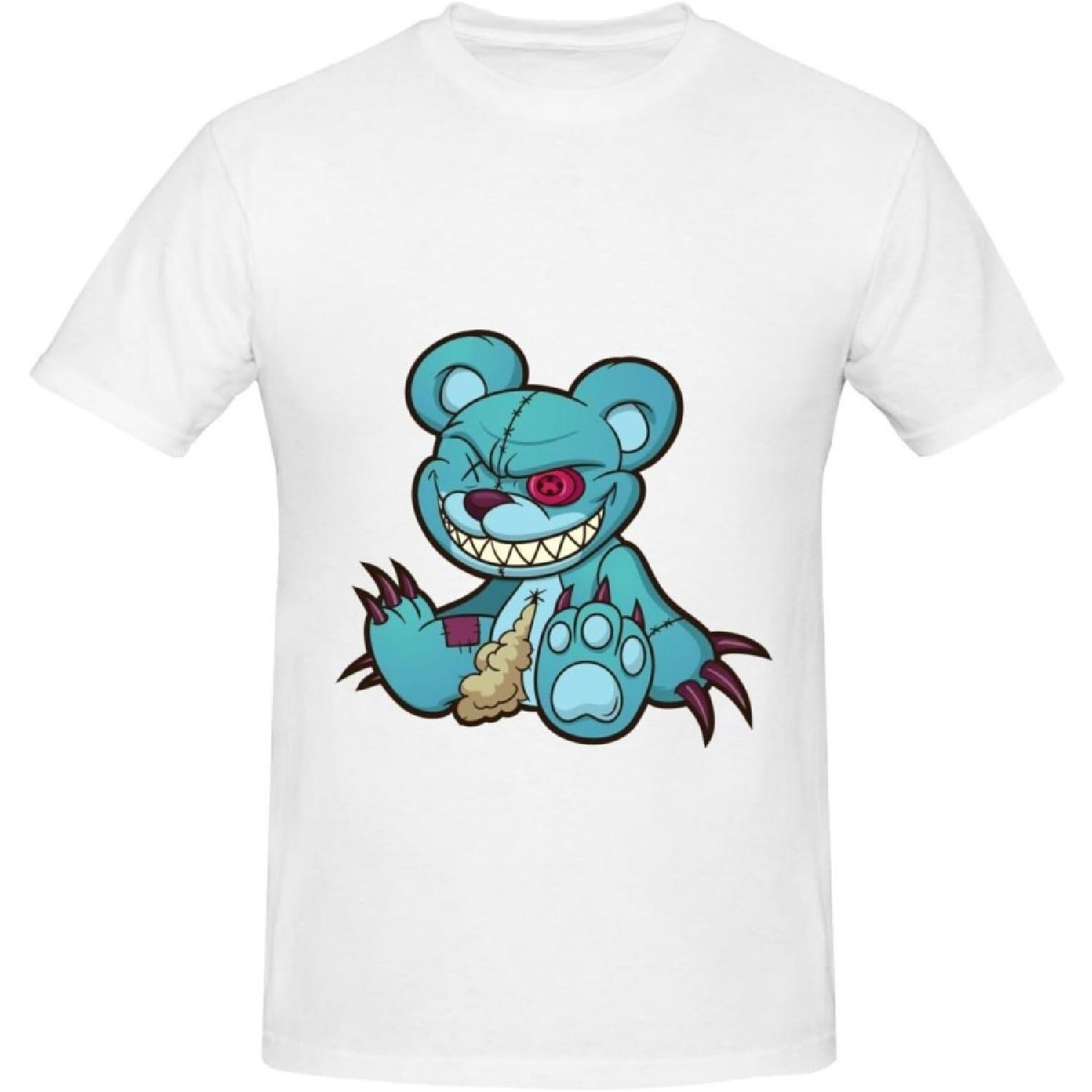 Smiling Evil Teddy Bear T-Shirt Cotton Short Sleeve for Men Women T-Shirt S