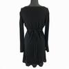 Max & Co Knit Dress Ribbon Waist Long Sleeve Knee Length Black L(USED)