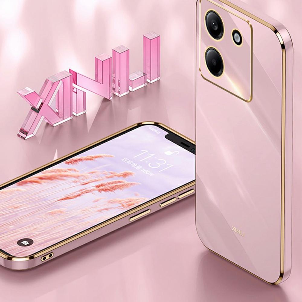 XINLI Чехол для Xiaomi Poco M7 Pro 5G, ТПУ чехол для телефона с гальванизированной рамкой