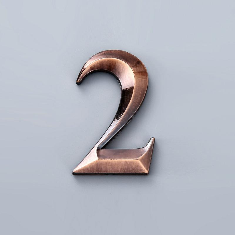 2.7-Inch Abs Metal Sensing Number Plate 7Cm Stereoscopic House Number Digital Door Head Stereoscopic Characters