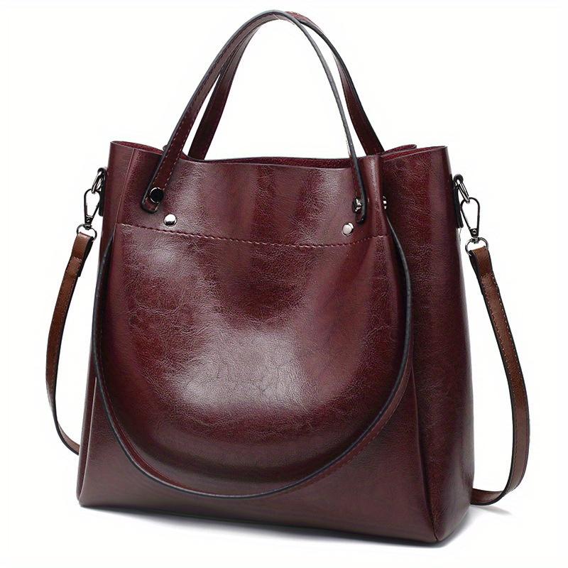 Women's PU leather single shoulder crossbody handbag with multiple large capacity and multiple pockets