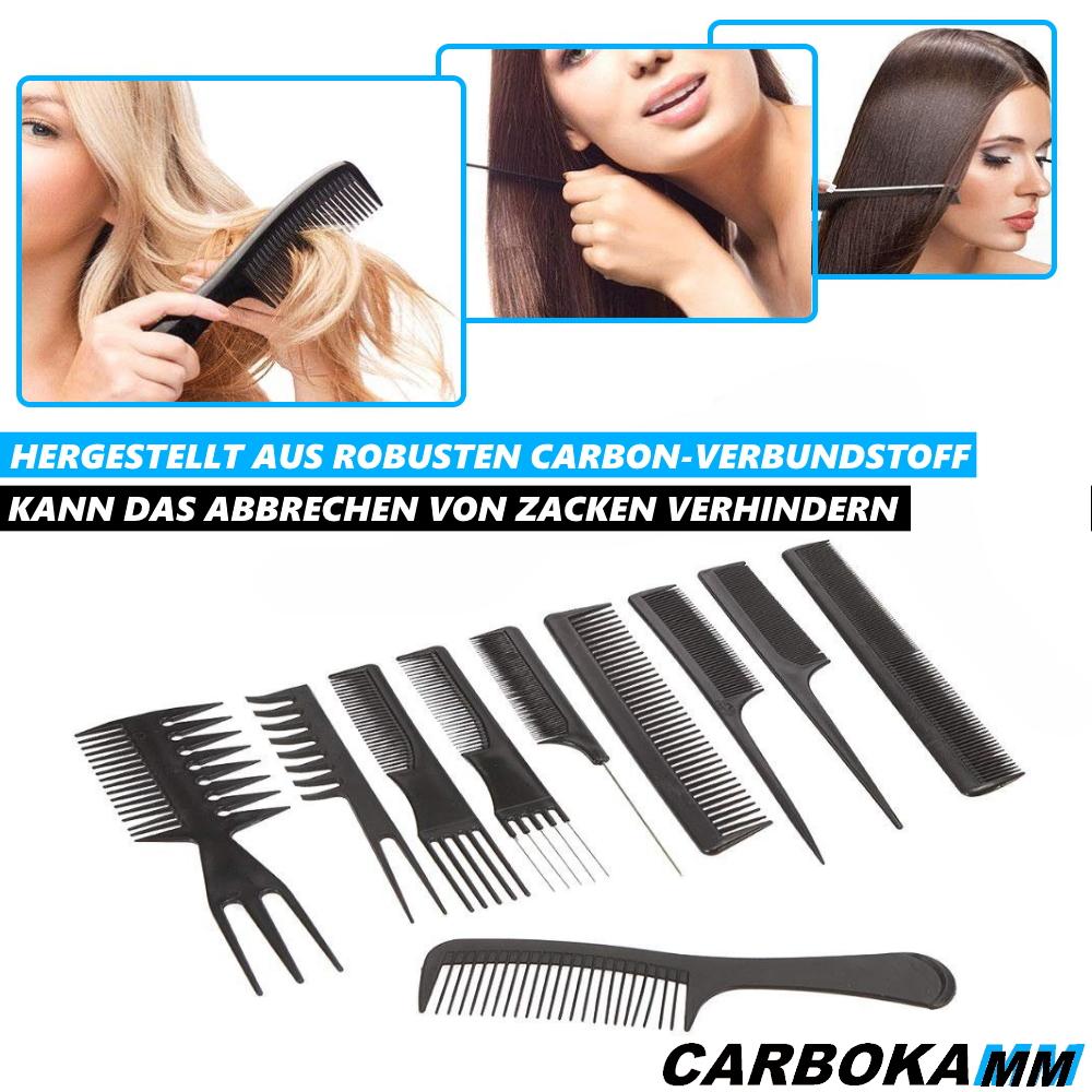 CARBOKAMM Carbon Comb Hair Comb Hairdressing Combs Professional Hair Styling Combs [Set of 10]
