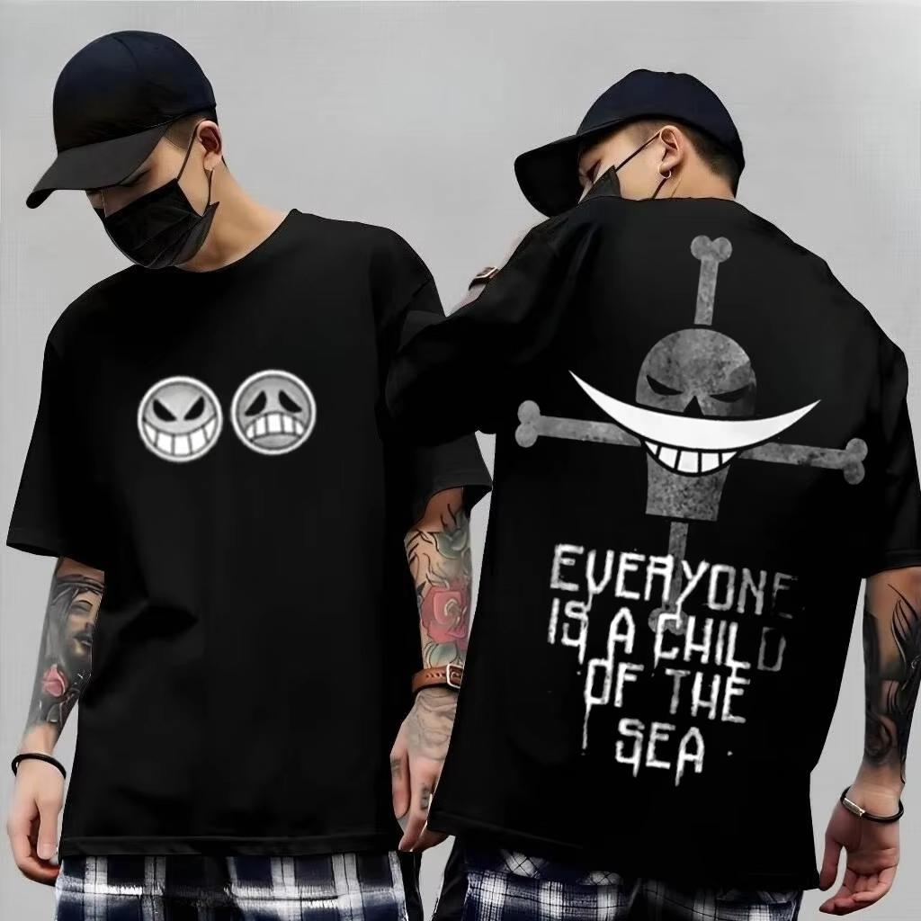

One Piece Japanese anime print boys and girls Shibuya style shortsleeved Tshirt 2026 model 4XL