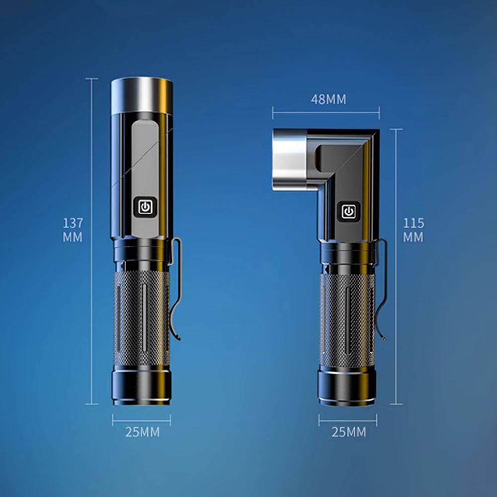 Outdoor Tactical Super Bright LED Flashlight USB Rechargeable Magnetic Work Light Camping Emergency Torch WaterproofAuto Repair