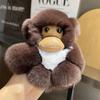 Cute Keychain Real Fur Keychains Funny Monkey Design Keyring For Backpack Accessories Purse Keys Plush Monkey Keychain Keyring