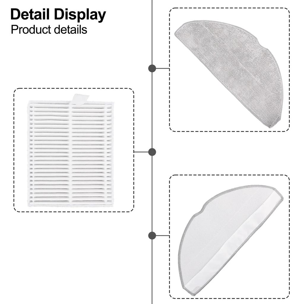Enhanced Filtration and Spotless Floors Replacement Filter and Mop Pads for Lubluelu L20/V8 Pro Robotic Vacuum Cleaner