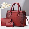 Women's bag bag Urban crocodile pattern handbag Mother and child bag Three-piece set One shoulder oblique span bag