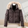 Winter new women's foreign-looking thin warm cotton-padded clothes fashionable big fur collar down cotton-padded jacket