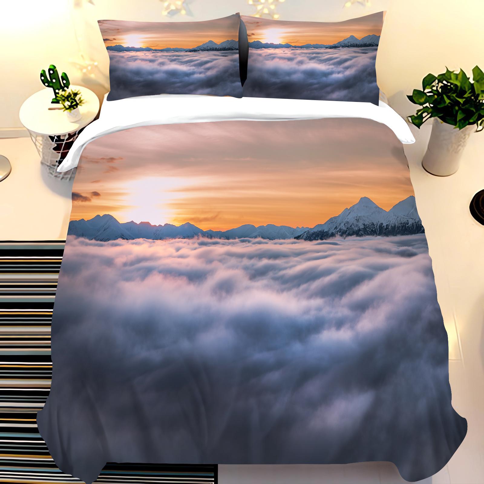 

Sky white clouds scenery Quilt Cover Children Bed Linen Set Decor Comfortable Sets Breathable Bedding for Teenager 90x200cm