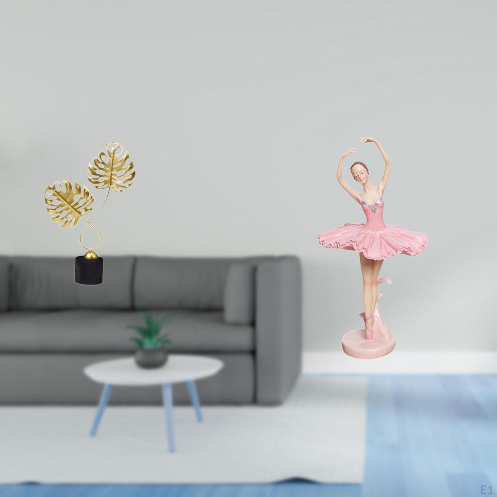 Ballerina Figurine Resin Girl Statue Artwork Collectible Sculpture Tabletop Ornament Gift for Desk
