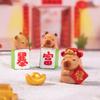 Chinese New Year Cartoon Capybara Figurines Resin Getting Rich Lucky Charm Cute Car Ornament  Gift