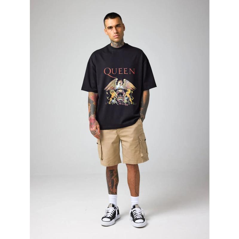 Tričko s logem kapely Queen Bílé Potisk rockové hudební kapely Unisex Ležérní Streetwear Top pro Muže Ženy