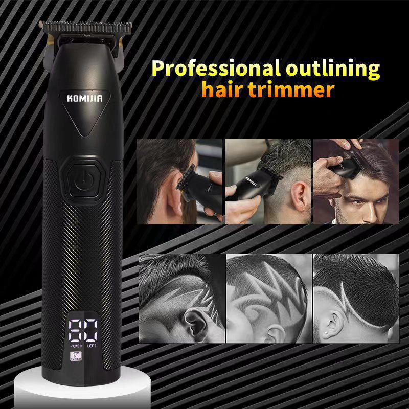 LCD Electric Hair Clipper and Shaver: Self-Cut Razor with Oil Head Carving Feature