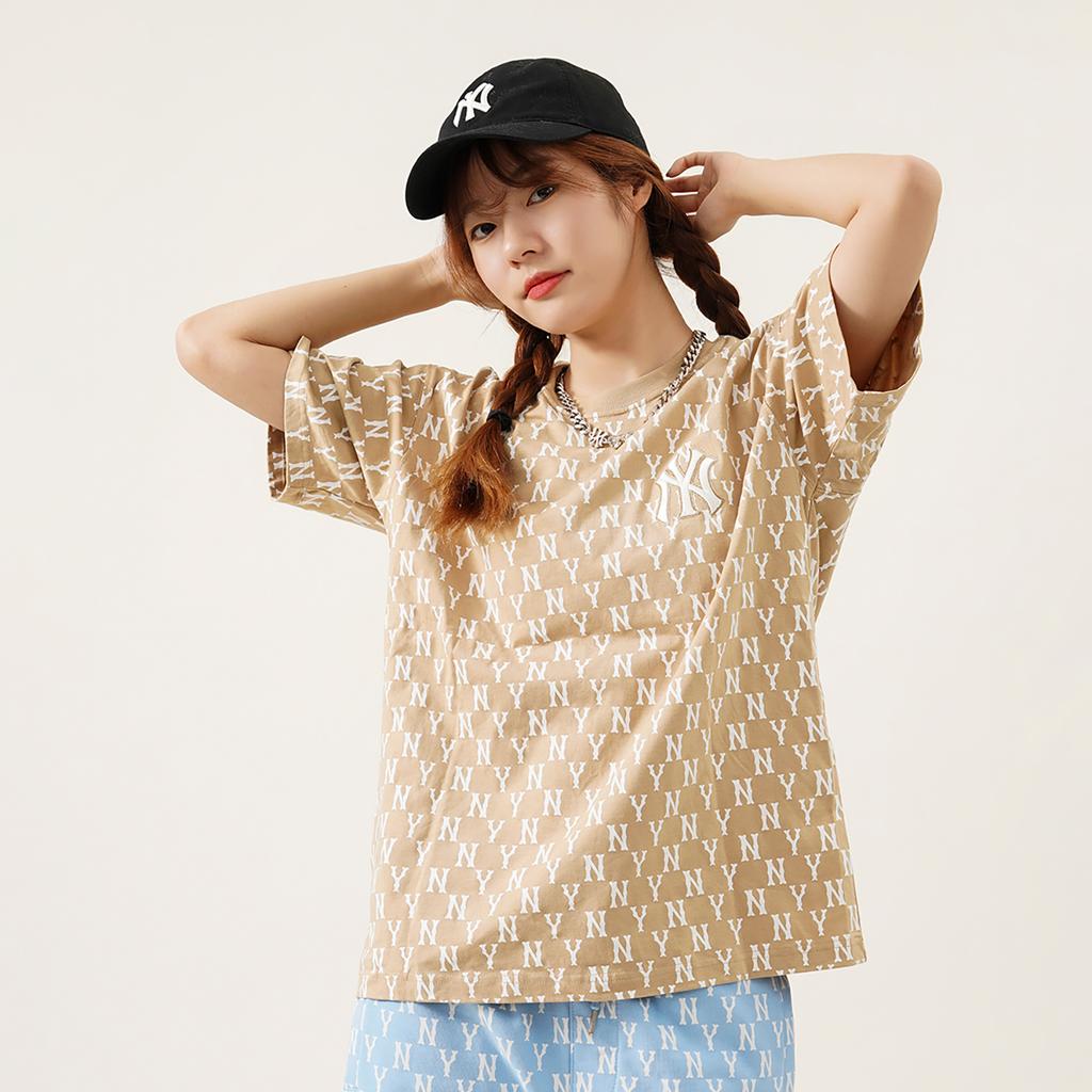 New MLB Base Logo T Shirts Unisex Beige 3ATSM1023-50BGD