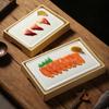 Japanese Rectangular Sushi Ice Cold Tray Box Seafood Platter Salmon Plate Dining Utensils Diware Serving Tray Banquet Tableware