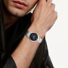 Casio 50 Meters Waterproof and Elegant Quartz Movement Stainless Steel Strap Japanese and Korean Watch Men's Watch Black Dial MTP-SW300D-1A