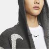 Nike Sportswear Phoenix Cozy Bouclé All Over Print Hooded Loose Long Knit Sweater Women Sweater Medium-Gray FD4283-254