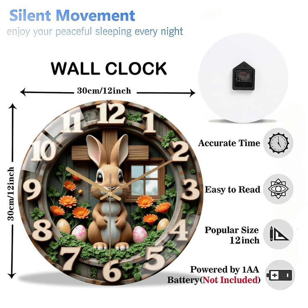 12 Inch Round Wall Clock Known for Its Classic, Versatile, and Adaptable Design