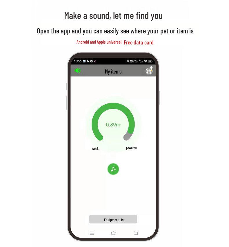 Pet GPS Tracker Collar - Anti-Lost Monitoring Device for Cats & Dogs, Compatible with Android & iOS.